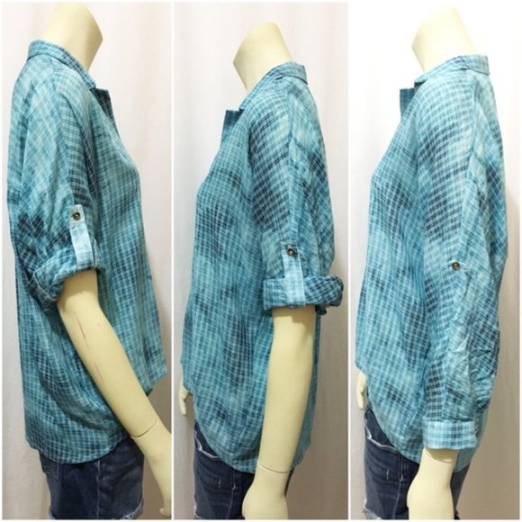 Holding Horses Small Blue Plaid Tie Dye Pop Over - Picture 5 of 9